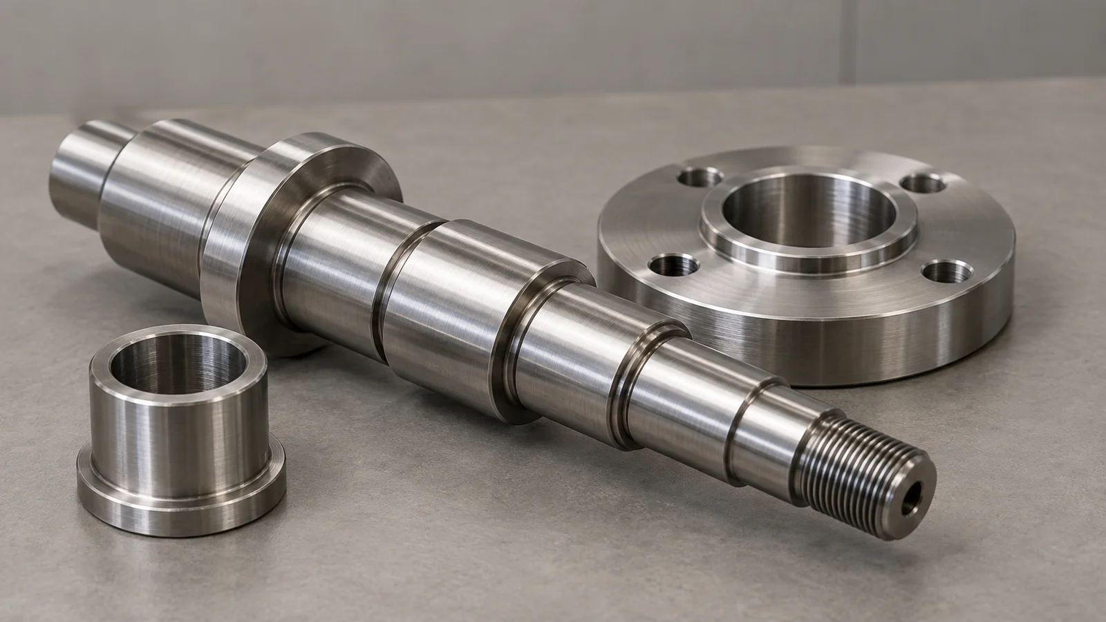 Hassas CNC tornalanmış miller ve flanşlar — PartGo CNC tornalama hizmeti